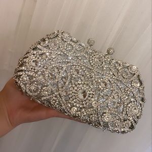 SILVER CRYSTAL CLUTCH